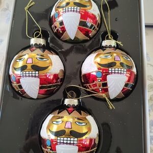Kurt S. Adler Red and Black Ornament Nutcracker set of 4